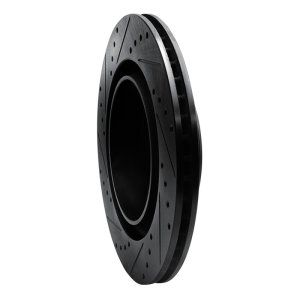 Dodge Charger Brake Rotor (1) - Rear Right - R1 Concepts - Drilled & Slotted - Black - `06-`23